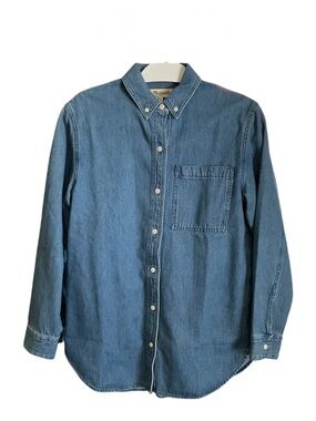 Madewell Denim Button-Down Collar Oversized Shirt in Cranover Wash Small NWT